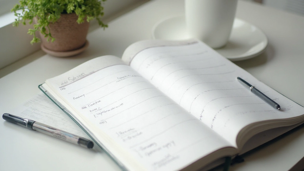 Calendario abierto sobre escritorio mostrando un plan semanal bien organizado