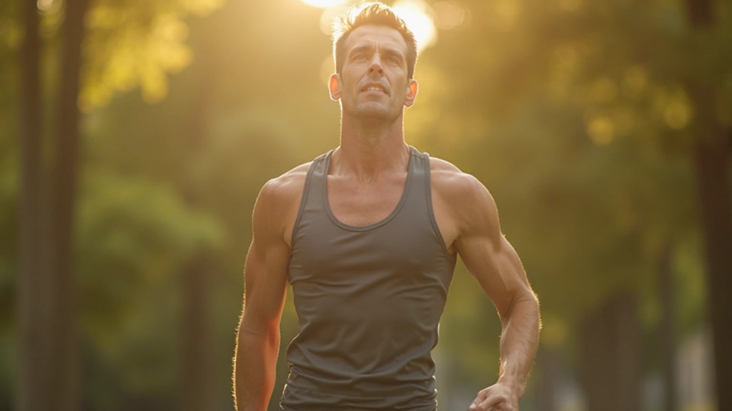 Persona ejecutando ejercicio matutino en un parque con luz natural