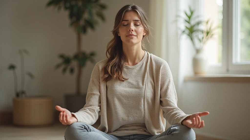 Persona en estado de meditación o enfoque profundo en ambiente tranquilo